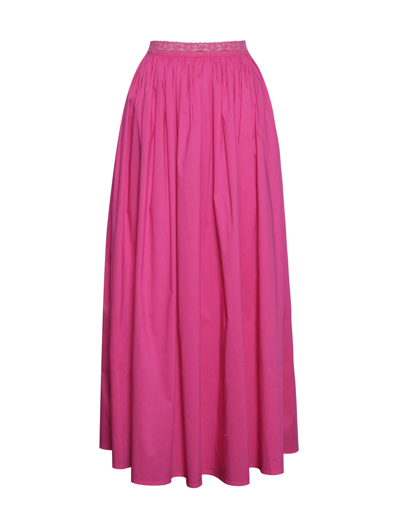 Martha Fuchsia Cotton Poplin Maxi Skirt  Set